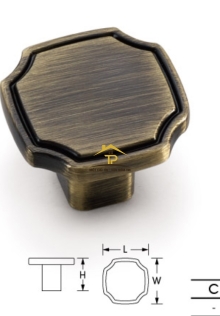 Tay nắm tủ gù cổ điển, trắng, đen A393