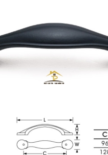 Tay nắm tủ đen cổ điển 1537