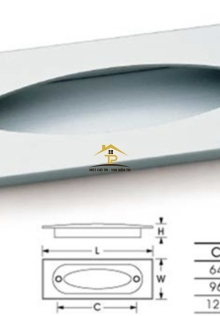 Tay nắm tủ âm nhôm 206